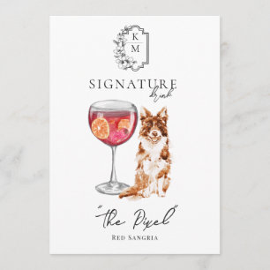 Menu Aquarela Bebida de assinatura noiva e noiva