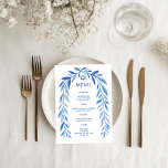 Menu Aquarela Botânica Bar Bat Mitzvah Judaico Evento<br><div class="desc">Cartão de menu perfeito para um bat mitzvah, bar mitzvah ou outra celebração judaica! Arte delicada de folhagem desenhada à mão para você! TOTALMENTE PERSONALIZÁVEL! Clique em “Personalizar” acima para editar o texto. Clique em "editar usando a ferramenta de design" para ajustar as fontes, cores e posicionamentos e adicionar texto...</div>