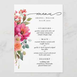 Menu Aquarela Floral