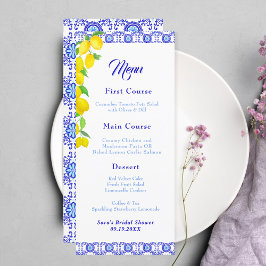 Menu Aquarela Limões Positano Amalfi Chá de Bebê de Noi