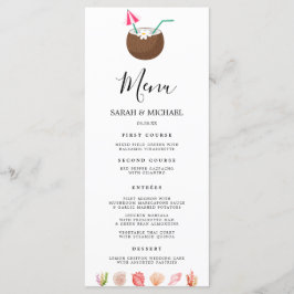 Menu Aquarela Moderna Praia de Verão