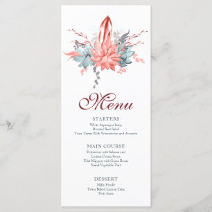 Menu Aquarela Suculenta Floral Botânica Bat Mitzvah