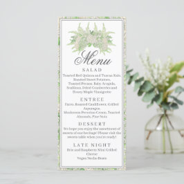 Menu Aquarela Verde e Branco - Hydrangea Crest