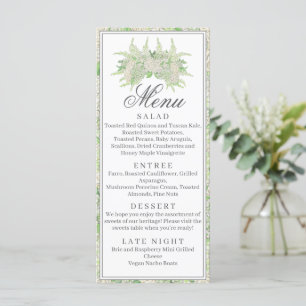 Menu Aquarela Verde e Branco - Hydrangea Crest