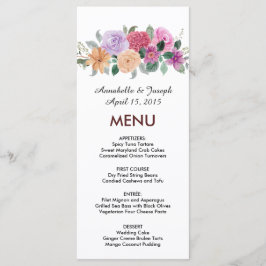 Menu aquarelas Florais Botânica Moderna Casamento