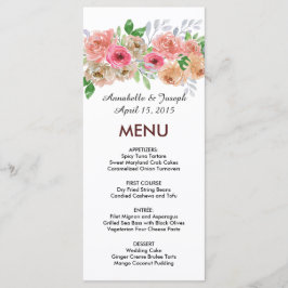 Menu aquarelas Florais Botânica Moderna Casamento