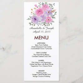 Menu aquarelas Florais Botânica Moderna Casamento
