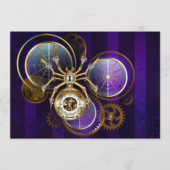 Menu Aranha Steampunk no fundo roxo (Frente)