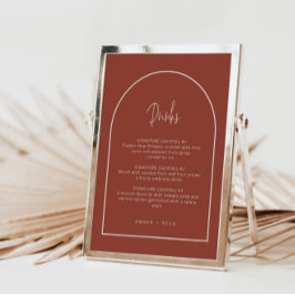 Menu Arch Mínimo Script Terracotta & Cream Drinks