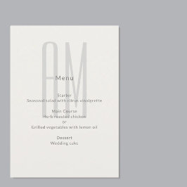 Menu Architectural Monogram Minimal Wedding