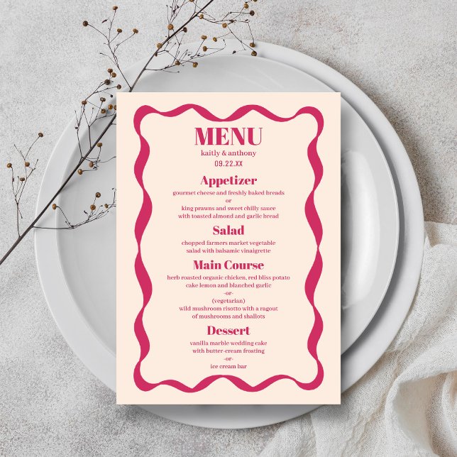 Menu Arco Coquette Retro Wedding (Criador carregado)