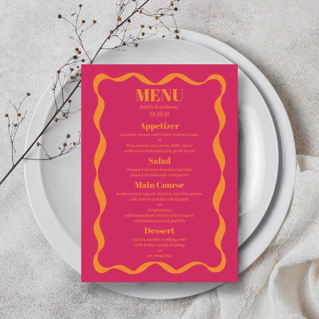 Menu Arco Coquette Retro Wedding (Criador carregado)