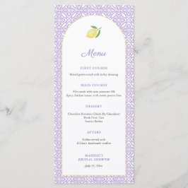 Menu Arco de Limões Lavanda Festa de Chá de Noiva