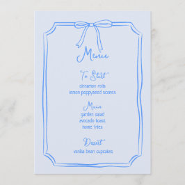 Menu Arco Desenhado À Mão Espetacular Girly Coquette Az