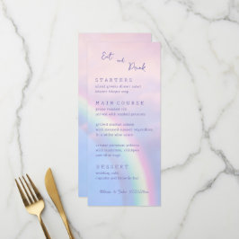 Menu Arco-íris de esperança - pastel, casamento