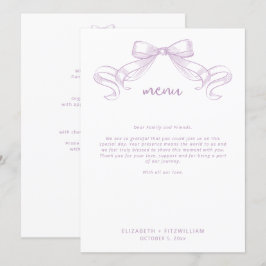 Menu Arco Romântico esboçado | Lilac Obrigado Nota