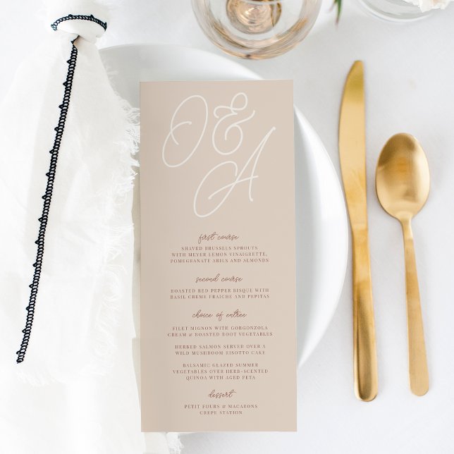Menu Areia | Script Watermark Monograma Wedding (Criador carregado)
