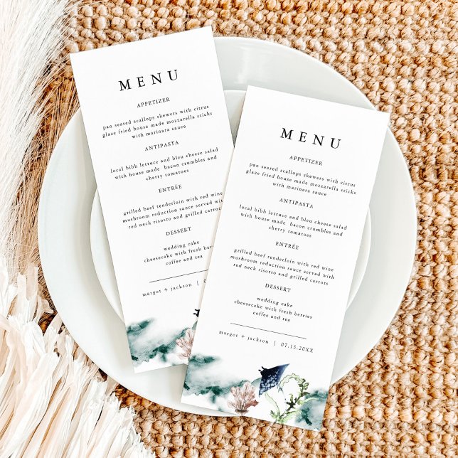 Menu ARIEL Tropical Ocean Coral Manta Ray Beach (Criador carregado)