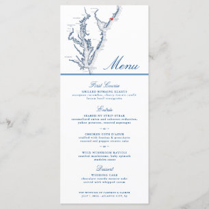Menu Armamento Elegante de Marinho Azul de Map NJ de Ci
