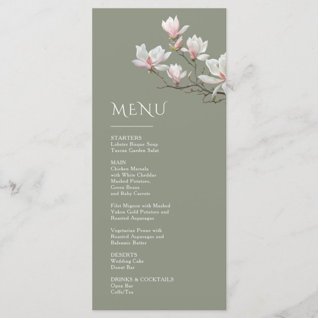 Menu Arte Floral Magnólia (Frente)