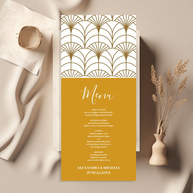 Menu Arte Geométrica Deco Dourado Casamento Gatsby Bran (Criador carregado)