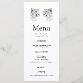 Menu Arte Moderna de Guepardo Recepção de Casamento Ele