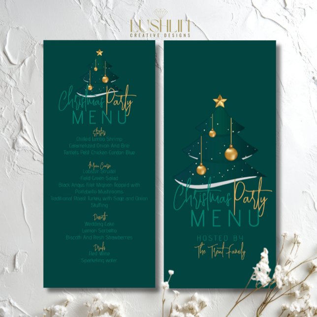 Menu Árvore de Natal Esmeralda Elegante (Criador carregado)
