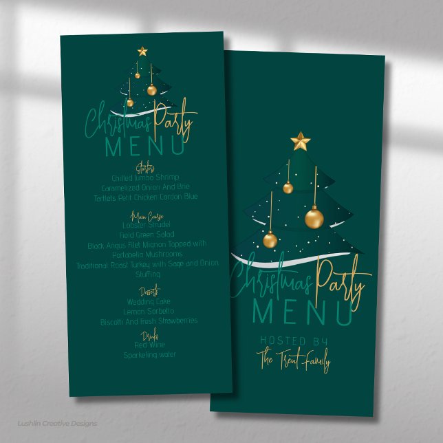 Menu Árvore de Natal Esmeralda Elegante (Criador carregado)