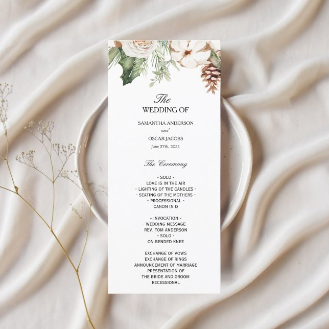 Menu Árvore de Pinheiro Verde de Inverno em Aquarela &  (Criador carregado)