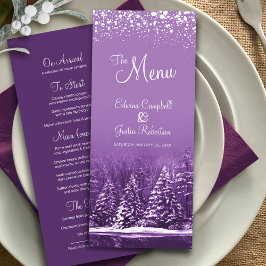 Menu Árvores roxas pintadas de casamento no inverno