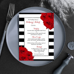 Menu As rosas vermelhas Luxe modernas chiques da