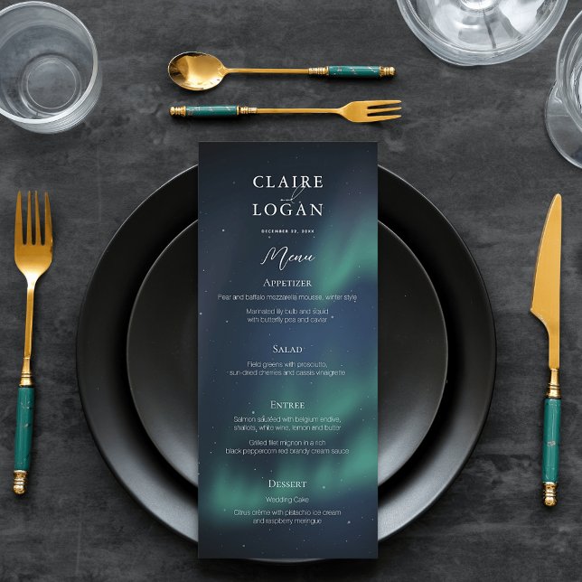 Menu Aurora Northern Lights Wedding (Criador carregado)