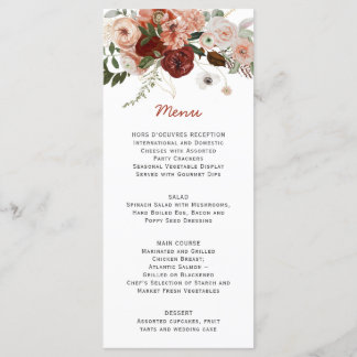 Menu Autumn Boho Watercolor