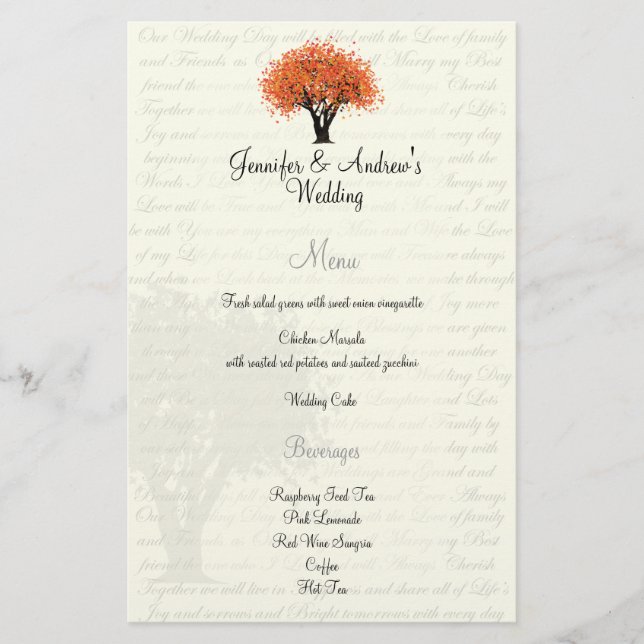 Menu Autumn Dancing Blooms (Frente)