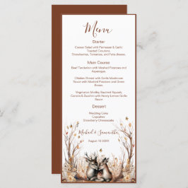 Menu Autumn Rustic Deer Wedding Collection