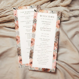 Menu Autumn Watercolor Boho Weding Program