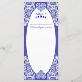 Menu Azul cerâmico de Grécia