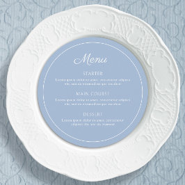 Menu Azul claro e elegante, redondo