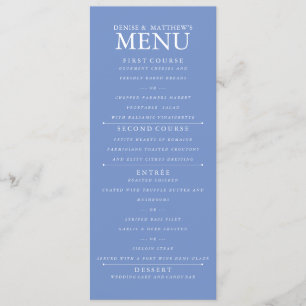 Menu Azul Cornflower de 4" x 9"