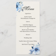 Menu azul de Quinceanera