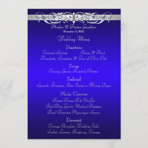 Menu azul do casamento da grã-duquesa rolo