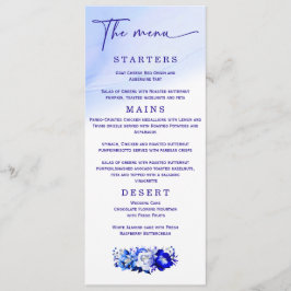 Menu Azul e Prata do Casamento Elegante