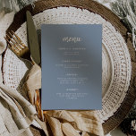 Menu Azul empoeirado com script minimalista moderno | C<br><div class="desc">Este elegante e minimalista cartão de cardápio apresenta a tipografia moderna da escrita e texto limpo,  sans serif para um simples e na moda,  azul e design branco poeirento que você vai adorar.</div>