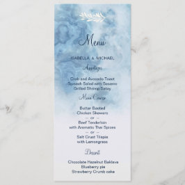 Menu Azul empoeirado Inverno Script Caligrafia Galho Br