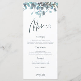 Menu Azul Eucalyptus deixa Na moda casamento