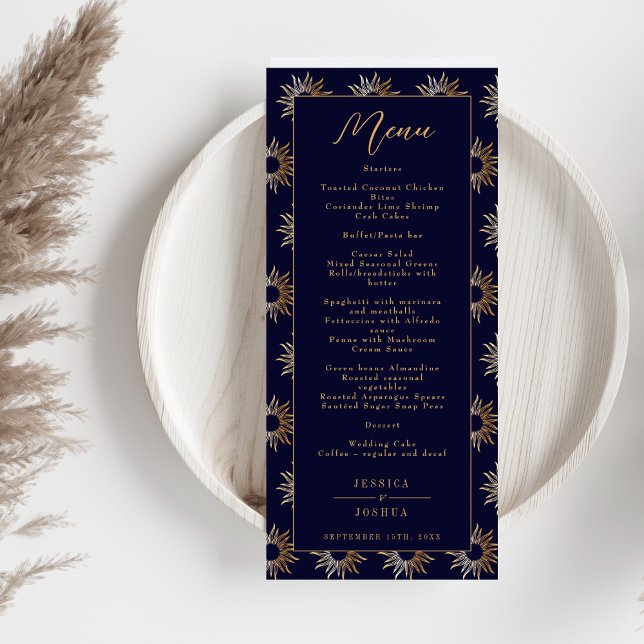 Menu Azul Marinho do Sol Celestial Galáxia (Criador carregado)