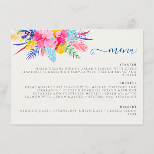 Menu Azul Marinho Rosa Selvagem Floresta Evergreen Casa