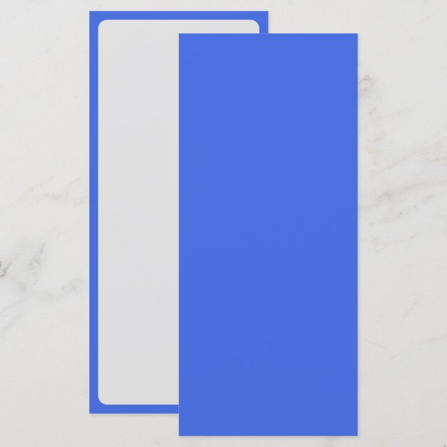 Menu Azul Real e Branco com Borda – Personalizável (Frente/Verso)