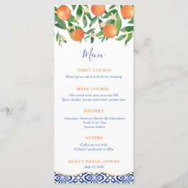Menu Azulejos Azuis Clássicos Chá de casamento de Laran