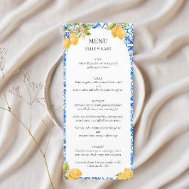 Menu Azulejos do Mediterrâneo Limão Itália Amalfi